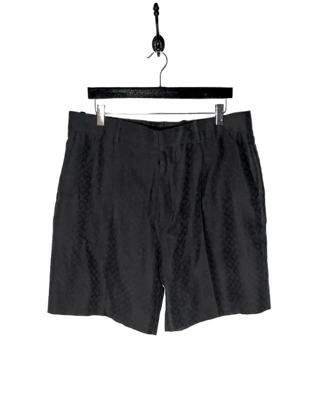 Louis Vuitton Black Silk Blend Tonal Mini Logo Tailored Bermuda Shorts